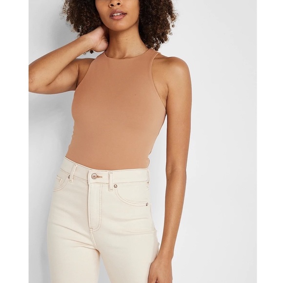 Express Tops - express // body contour silky high neck thong bodysuit nwt